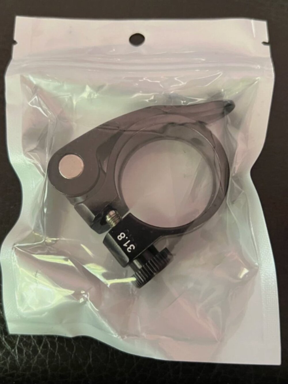 PLATT BIKE SEAT POST CLAMP ALUMINUM ALLOY BICYCLE QUICK RELEASE-31.8mm-BLACK-NWT